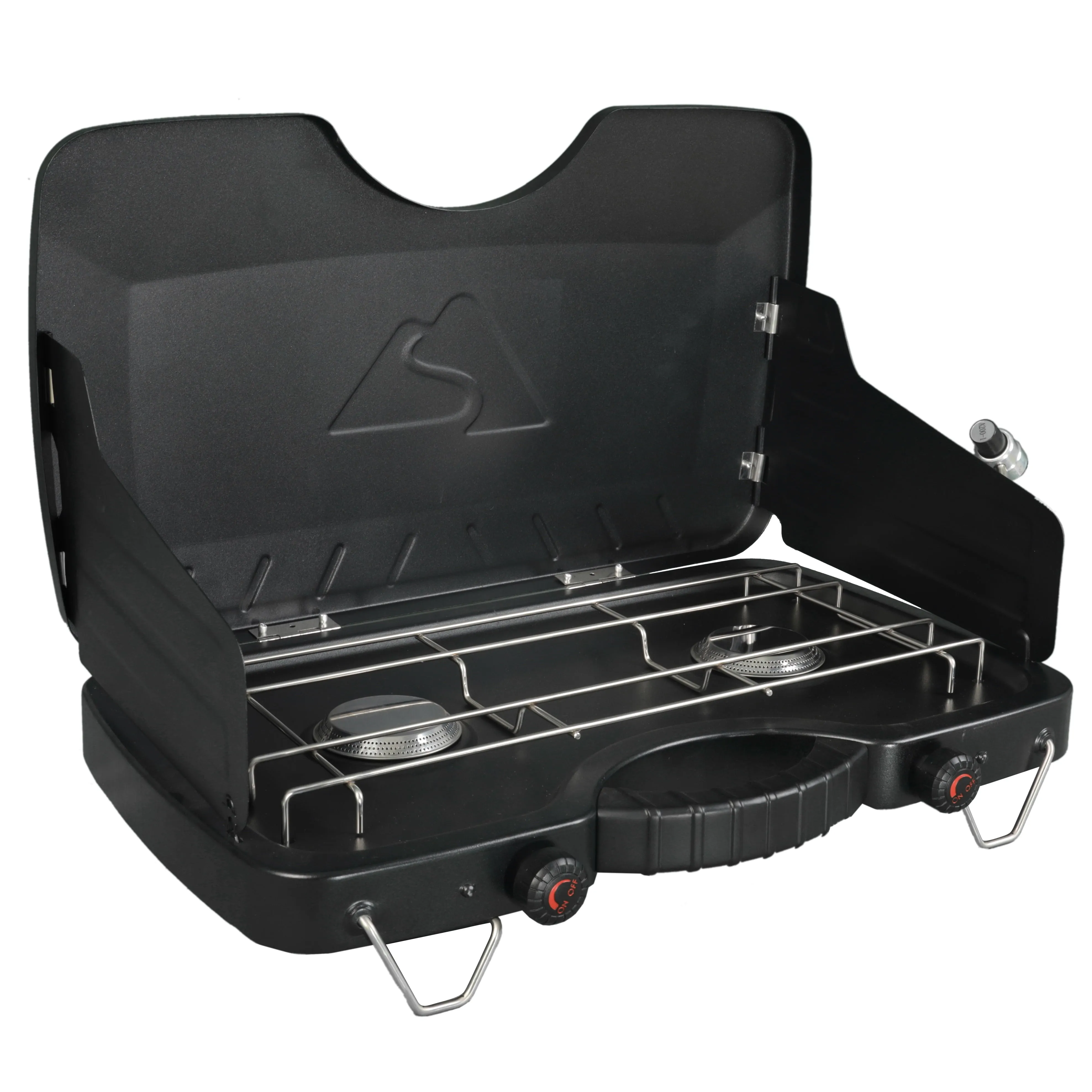 Ozark Trail 2 Burner Propane Gas Camping Stove, GCT2208W, Black, New
