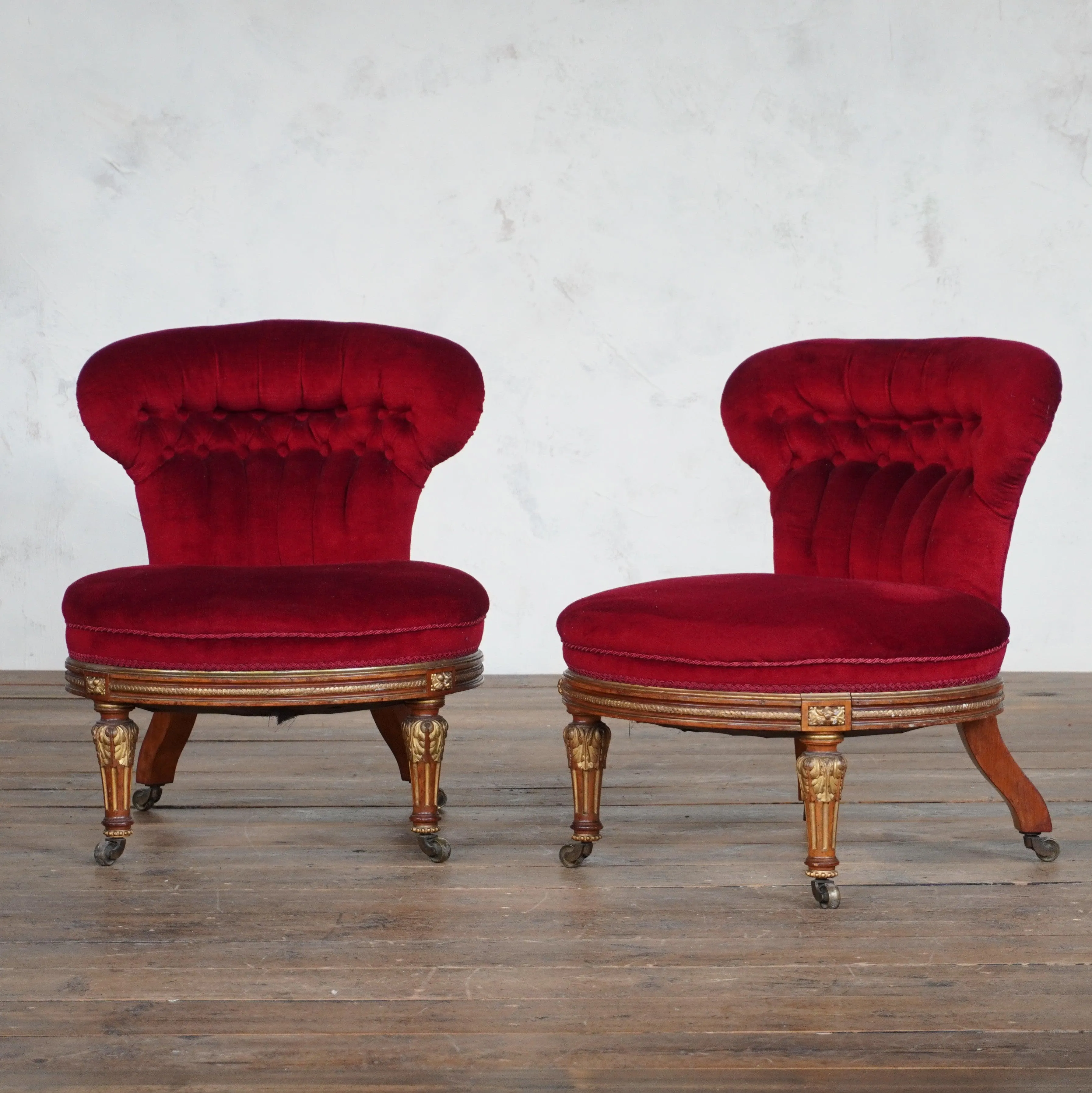 Pair of Holland and Sons Slipper Chairs - Regency Style
