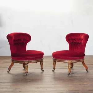 Pair of Holland and Sons Slipper Chairs - Regency Style