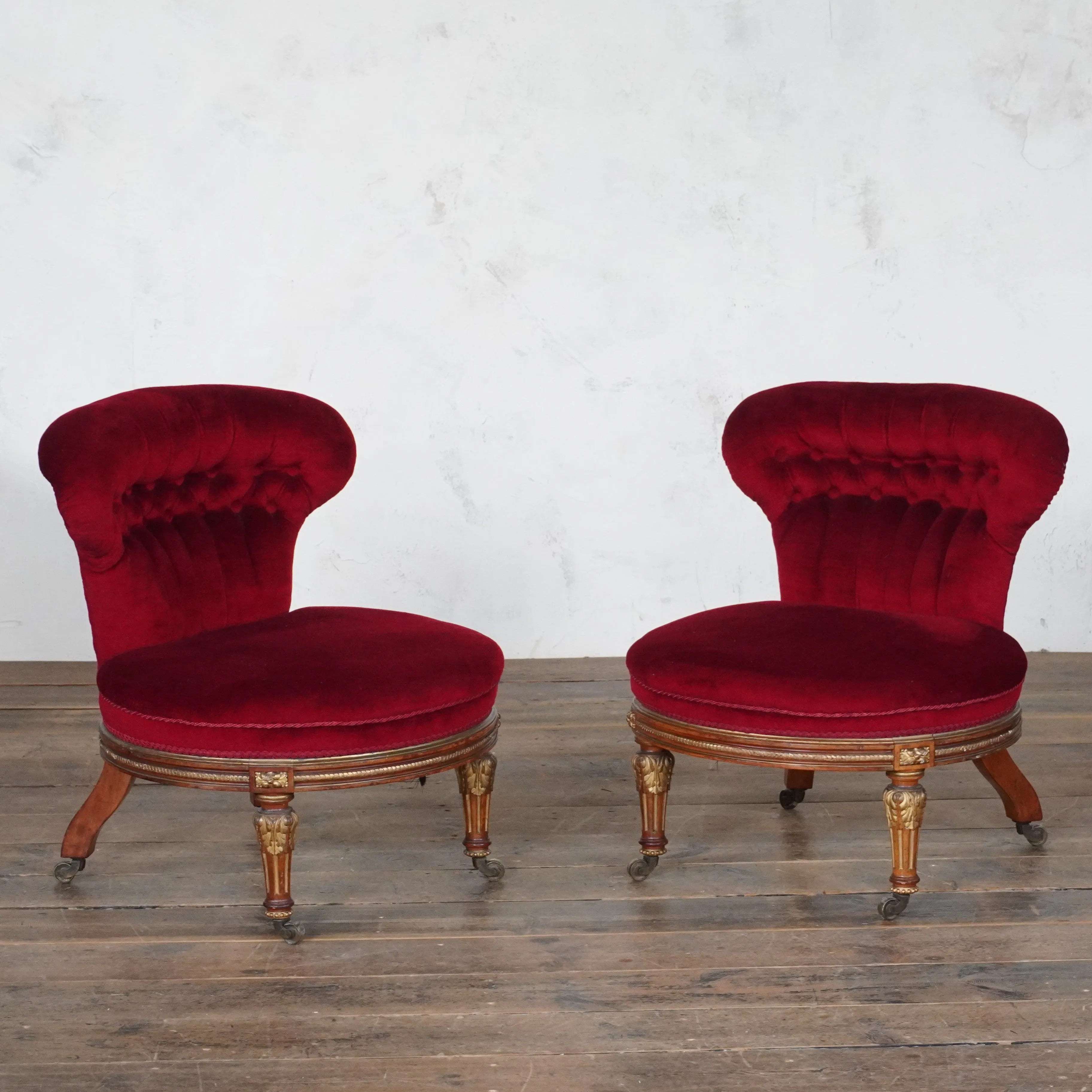 Pair of Holland and Sons Slipper Chairs - Regency Style