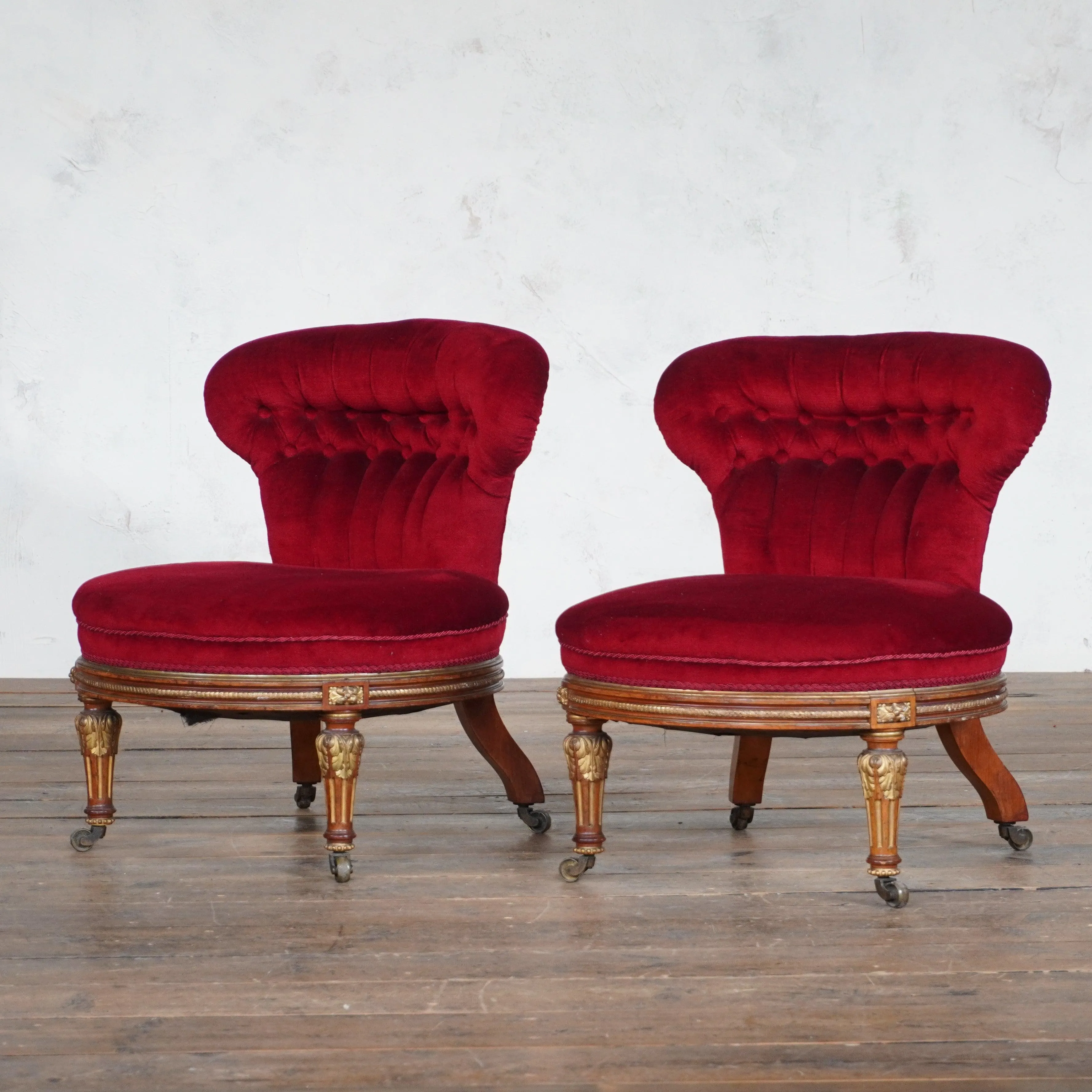 Pair of Holland and Sons Slipper Chairs - Regency Style