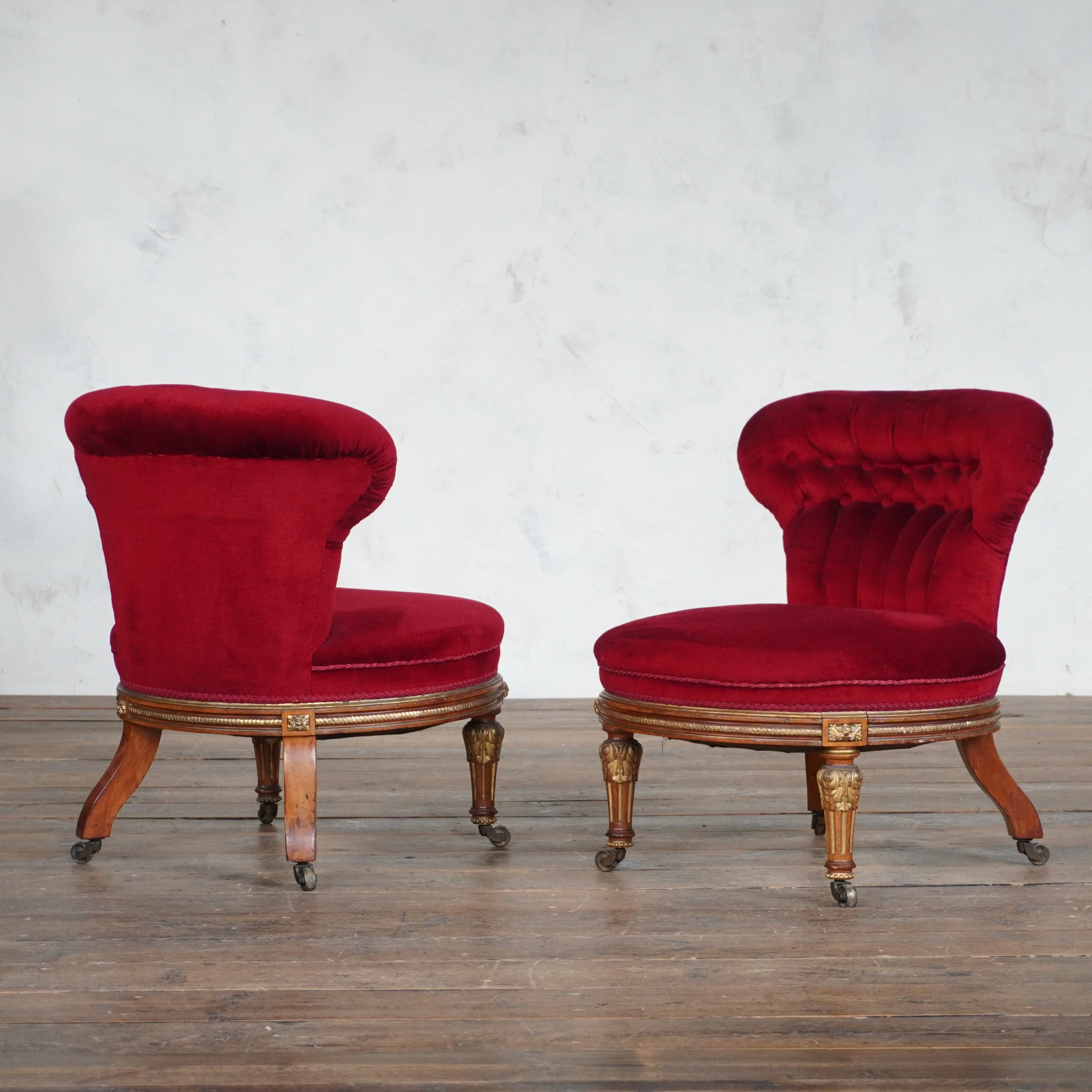 Pair of Holland and Sons Slipper Chairs - Regency Style