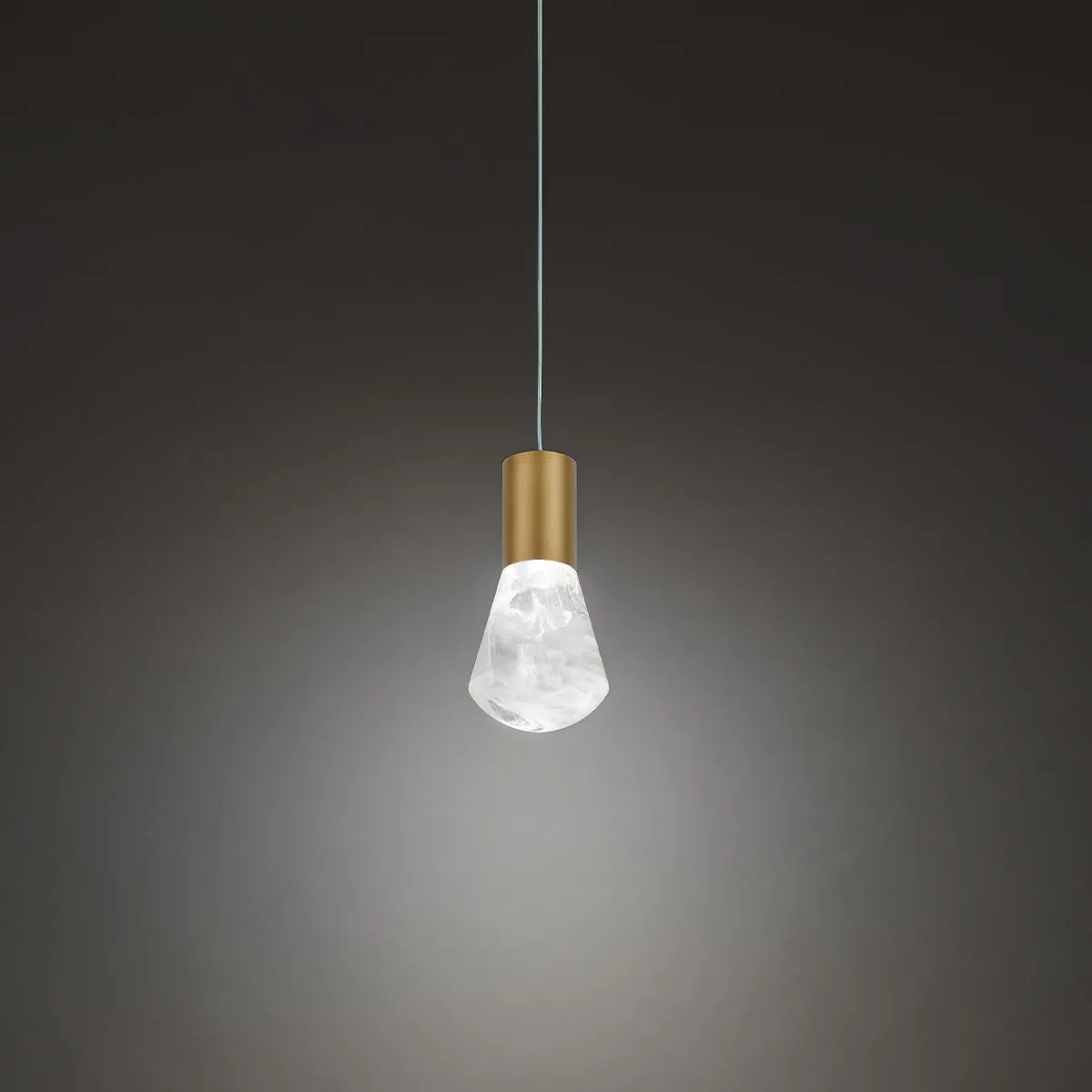 Plum 6 in. LED Pendant Light Brass Finish
