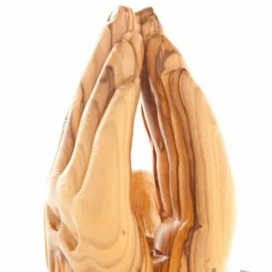 Praying Hands Carving 8.5" , Olive Wood from Holy Land