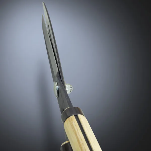 "HANAKUMAGAWA" Hedge/Gardening Shears 180mm(7"), with Wooden Handle, Aogami Steel, Japan