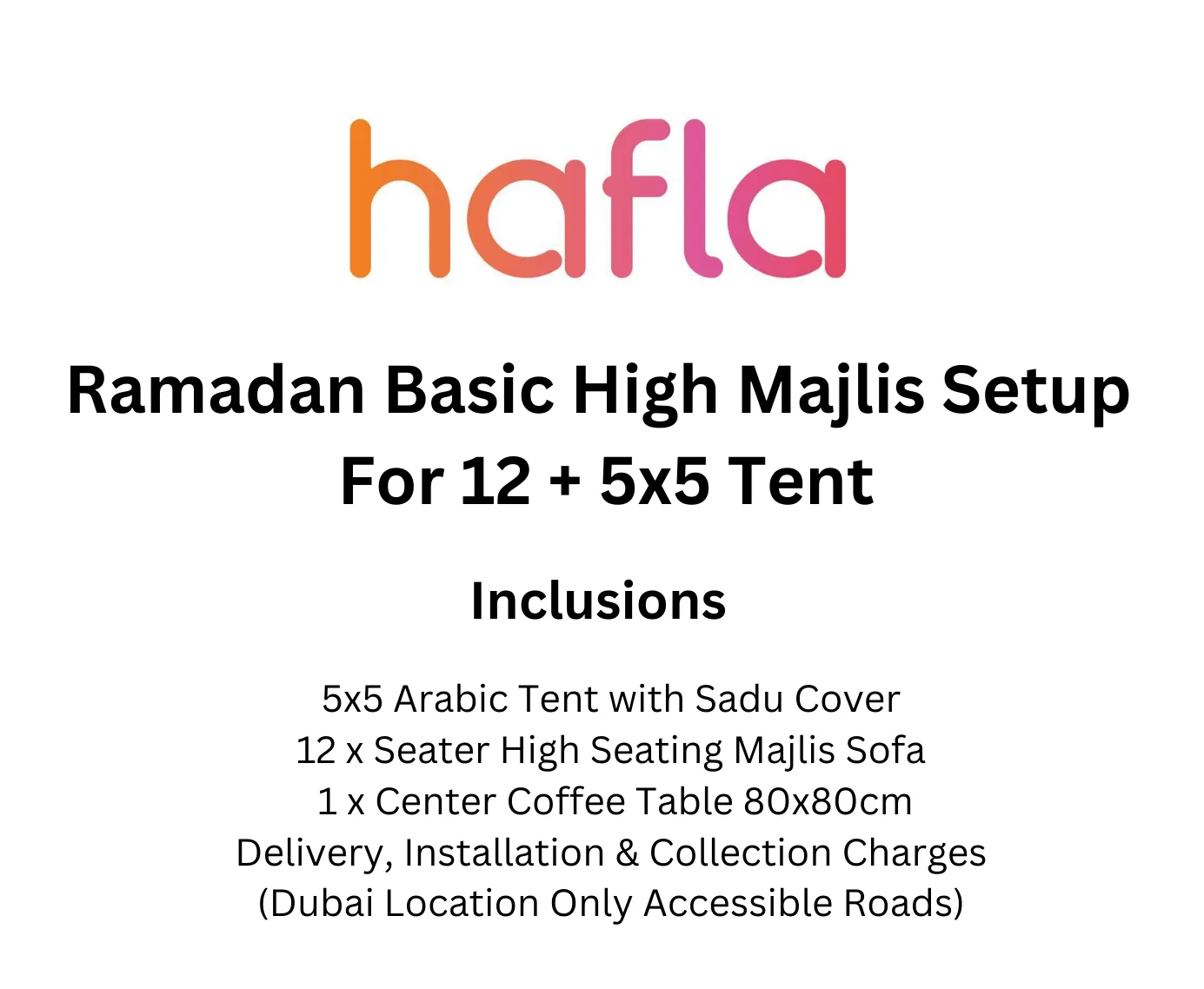 Ramadan Basic Majlis Setup For 12   4x4 Tent