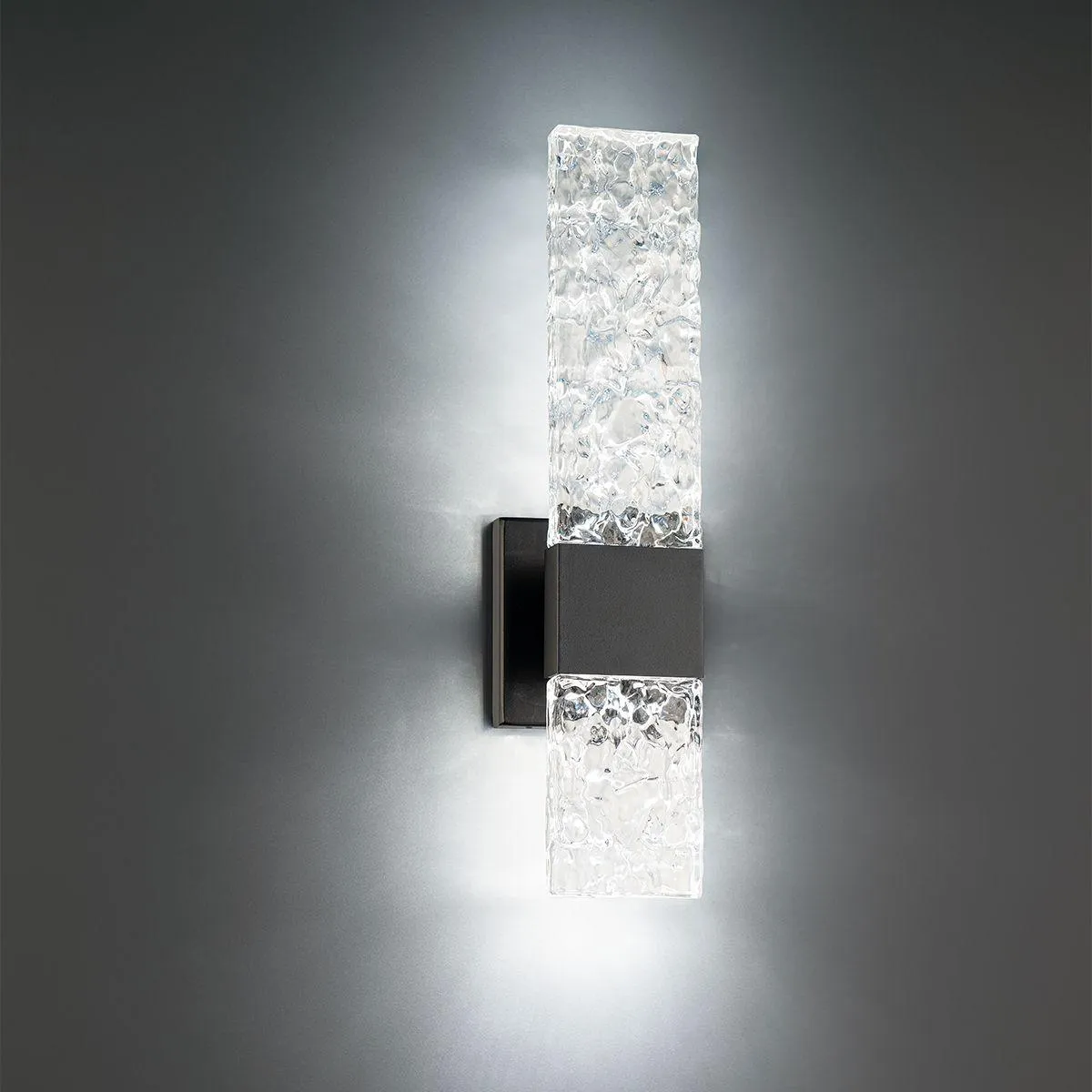 Reflect 18 In. 2 Lights LED Outdoor Wall Sconce Black Finish