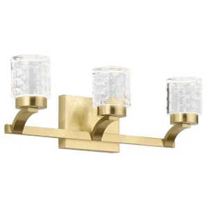 Rene 19 in. 3 Lights LED Vanity Light Gold Finish