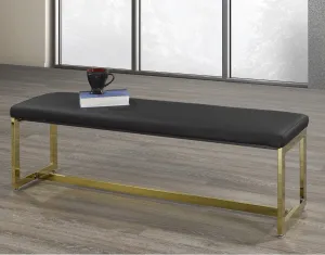 Rich Fabric Black & Gold Bench- Model #1076B