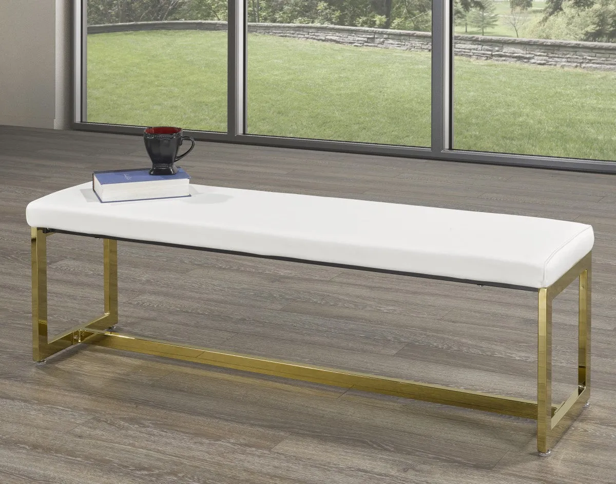 Rich Fabric Black & Gold Bench- Model #1076B