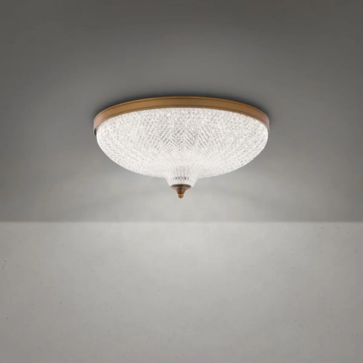 Roma 12 in. LED Flush Mount Light Selectable CCT Brass Finish