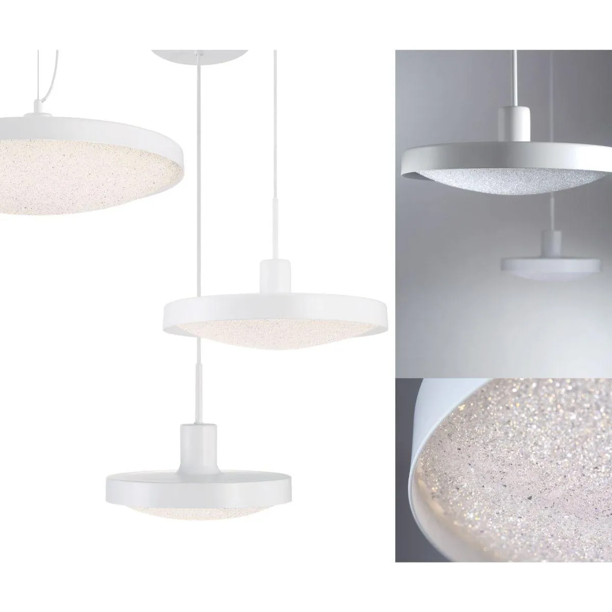 Sandstone 14 in. LED Pendant Light, 120V, 3000K White Finish