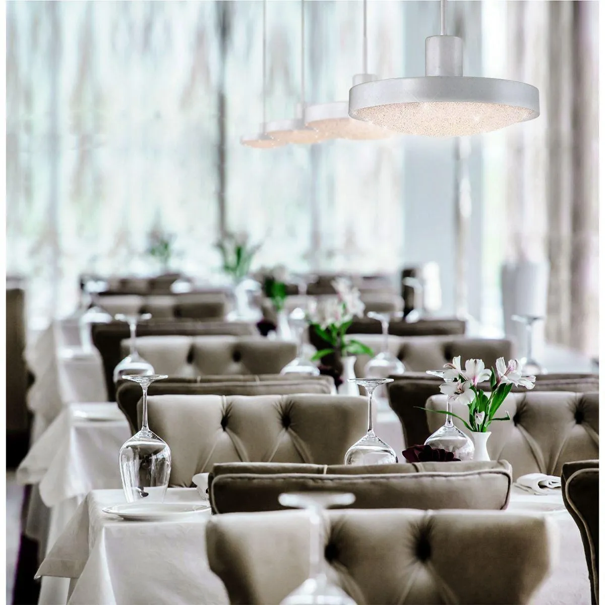 Sandstone 14 in. LED Pendant Light, 120V, 3000K White Finish