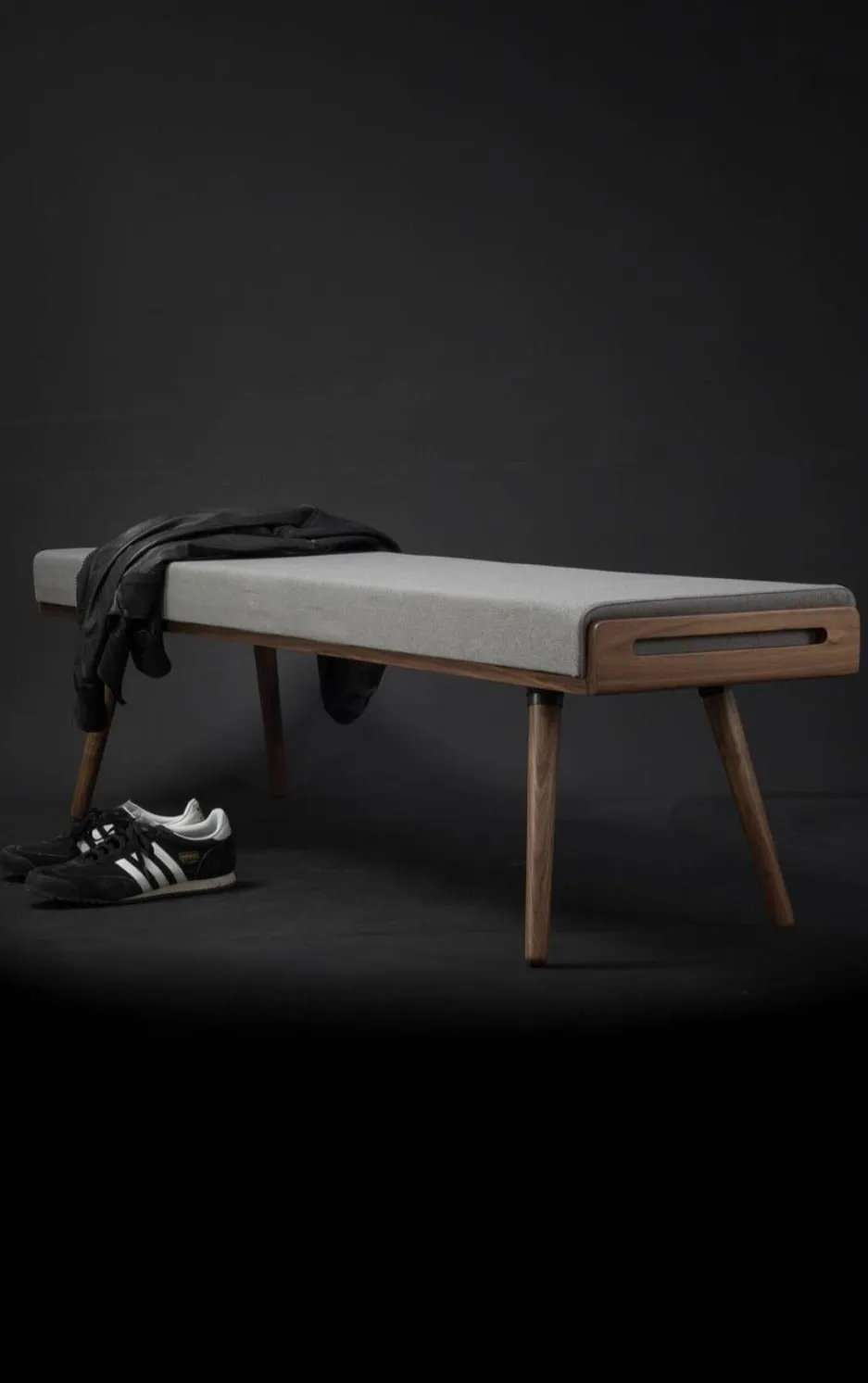 Scandinavian design bench in solid timber