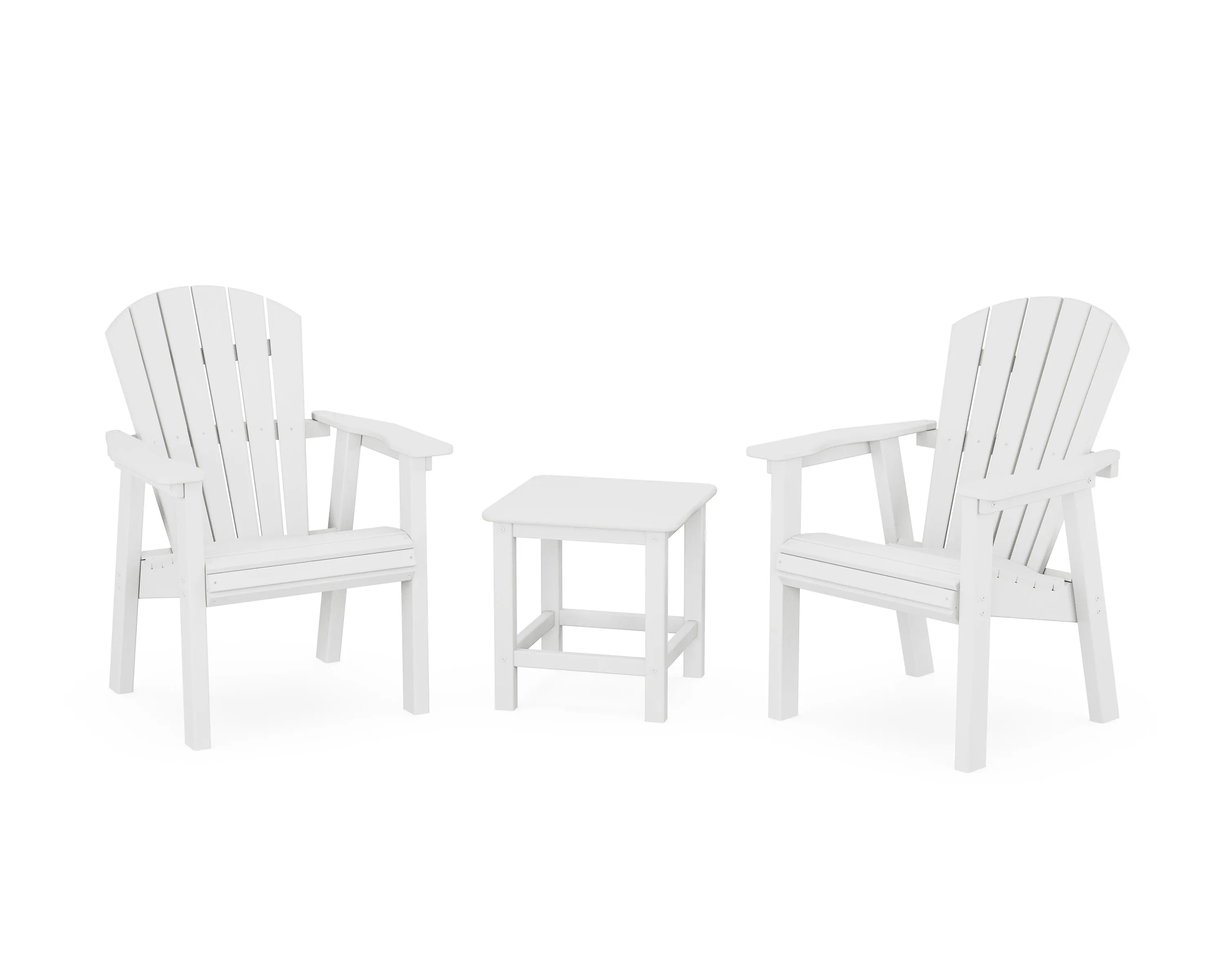 Seashell 3-Piece Upright Adirondack Chair Set
