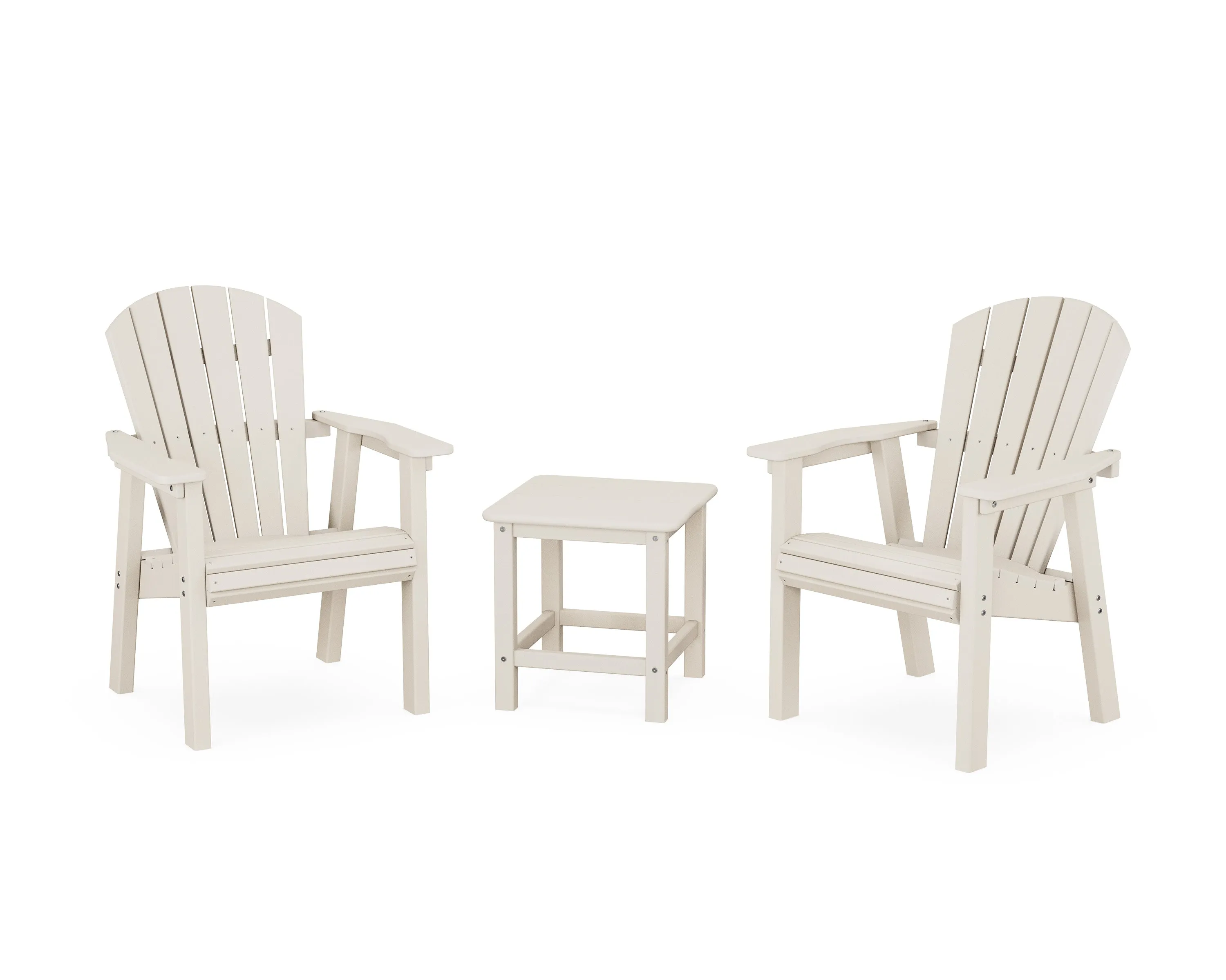 Seashell 3-Piece Upright Adirondack Chair Set