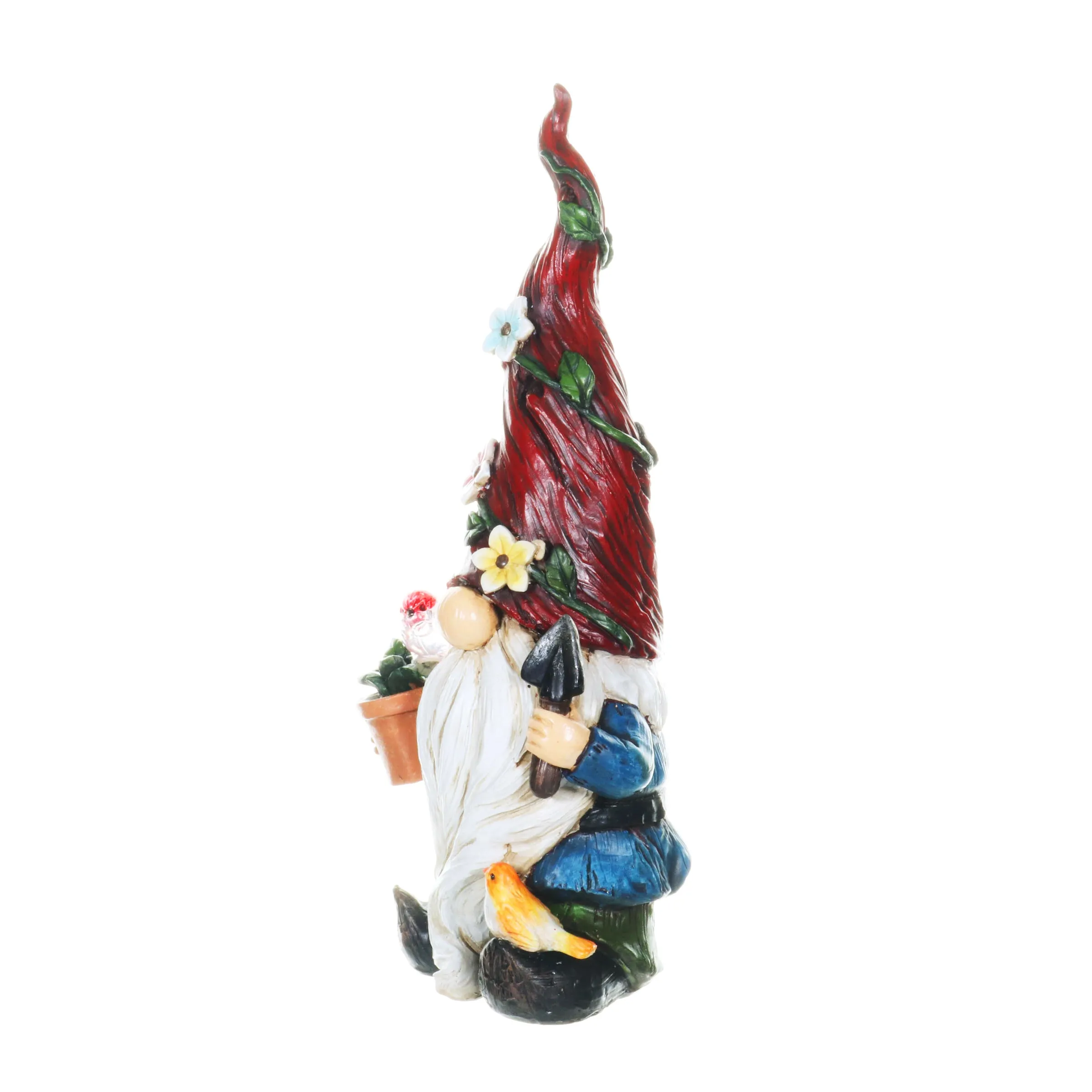 Solar 2 Piece Set Garden Gnome Statues with Welcome Sign, 6 by 12 Inches