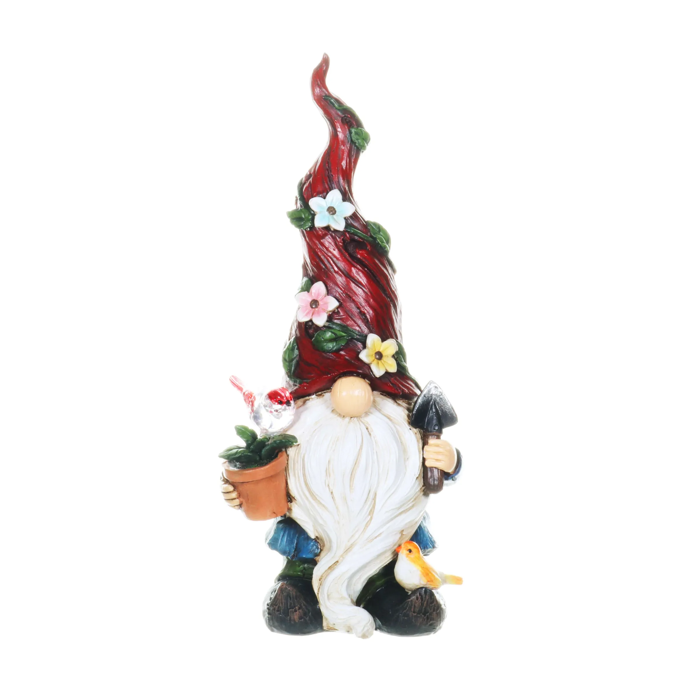 Solar 2 Piece Set Garden Gnome Statues with Welcome Sign, 6 by 12 Inches