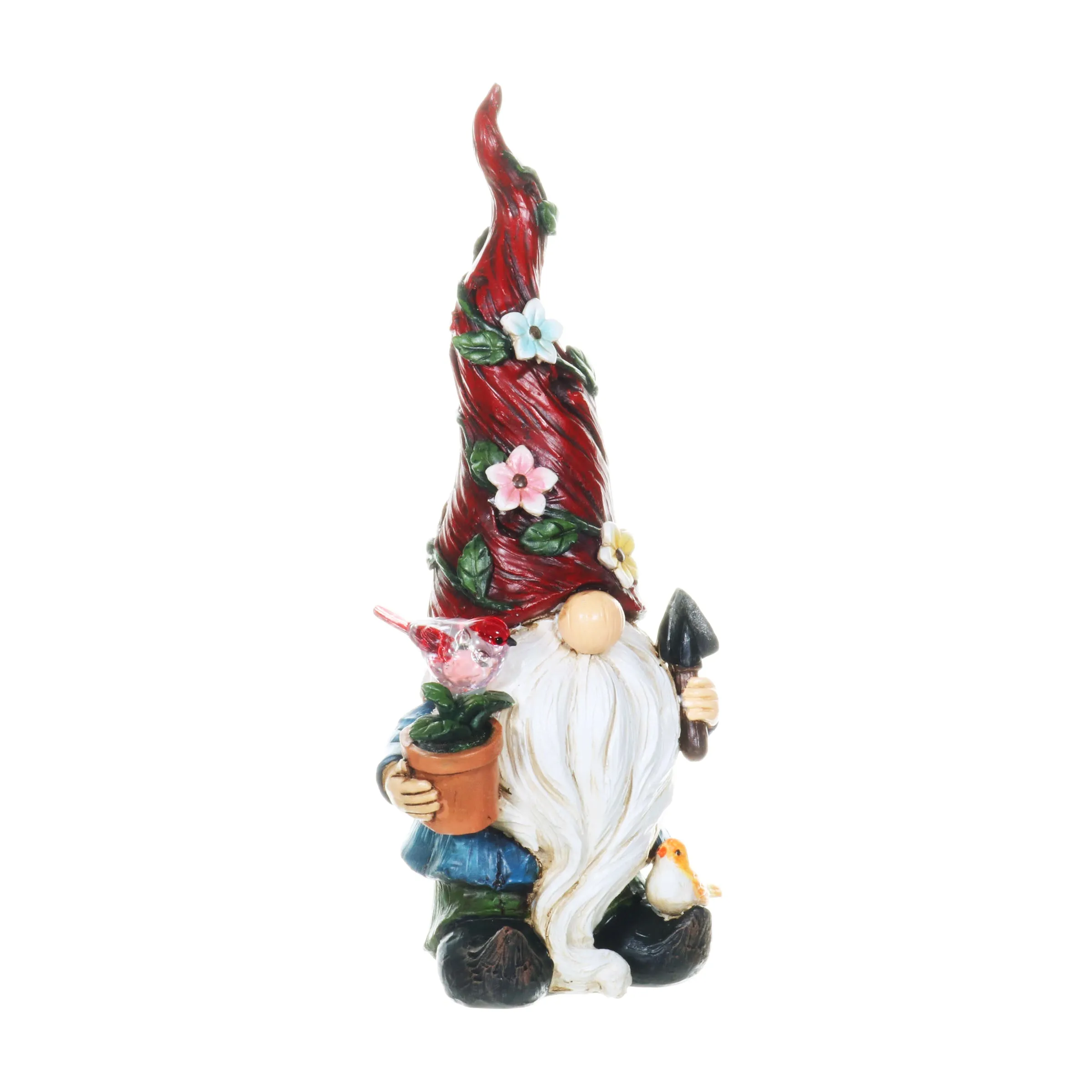 Solar 2 Piece Set Garden Gnome Statues with Welcome Sign, 6 by 12 Inches