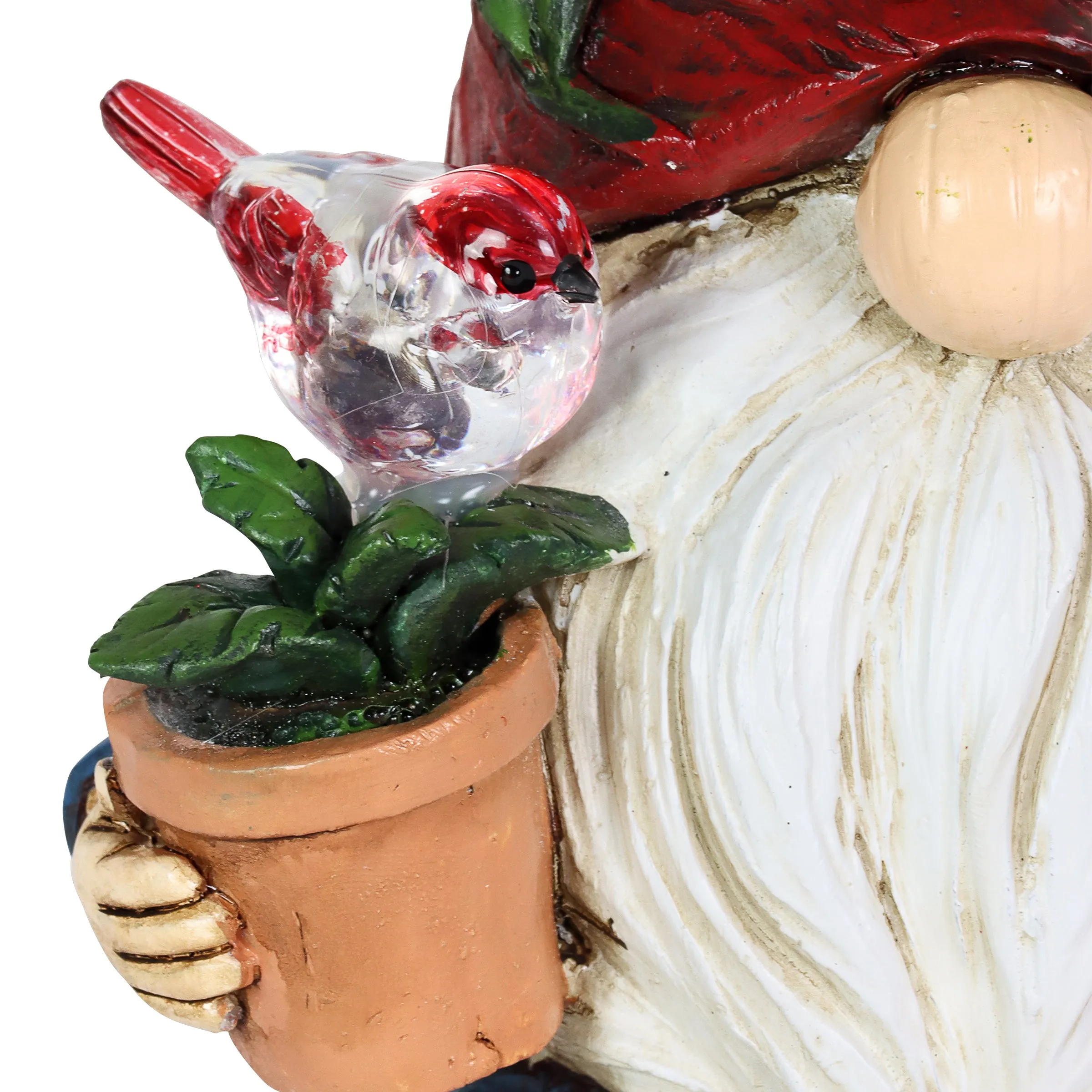 Solar 2 Piece Set Garden Gnome Statues with Welcome Sign, 6 by 12 Inches