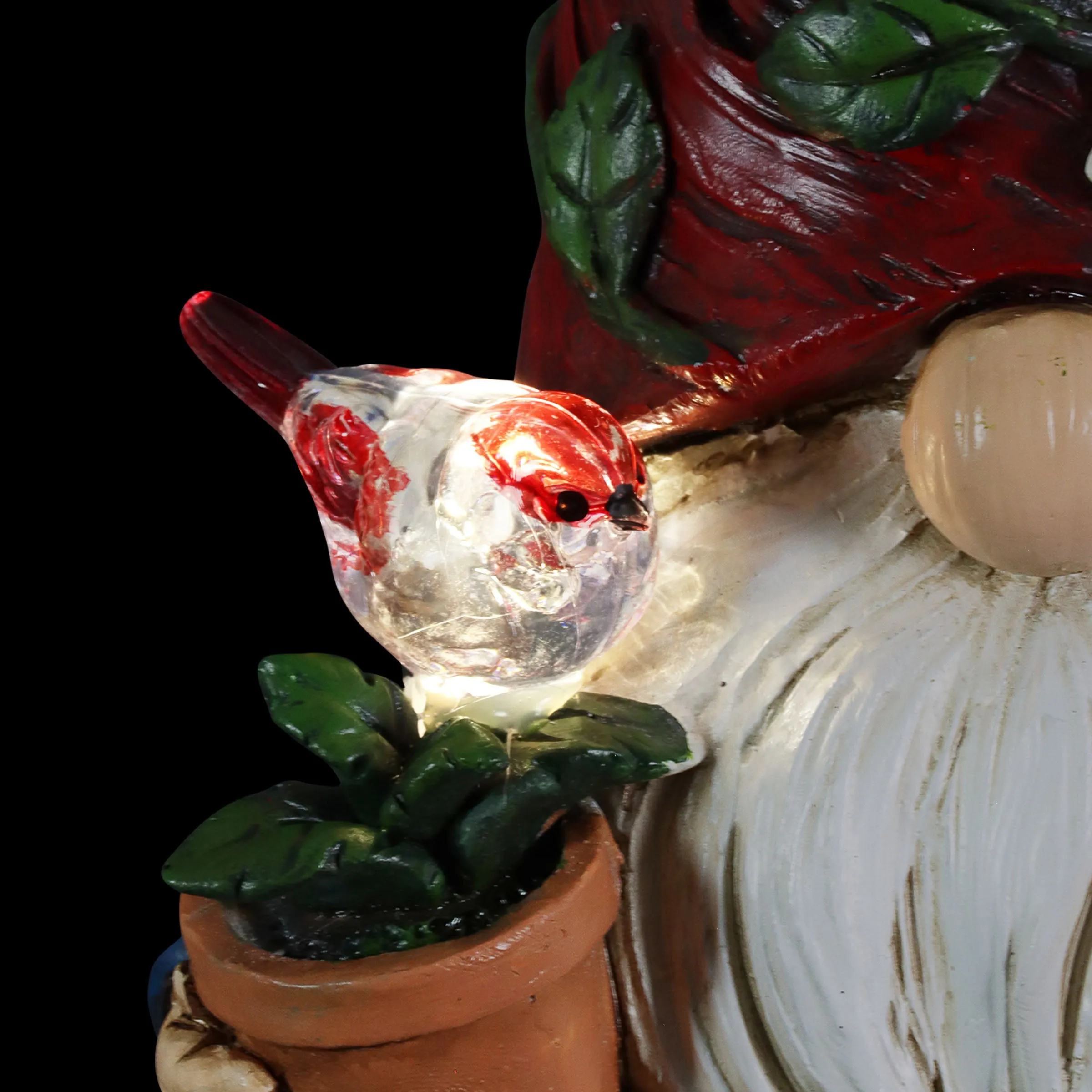 Solar 2 Piece Set Garden Gnome Statues with Welcome Sign, 6 by 12 Inches