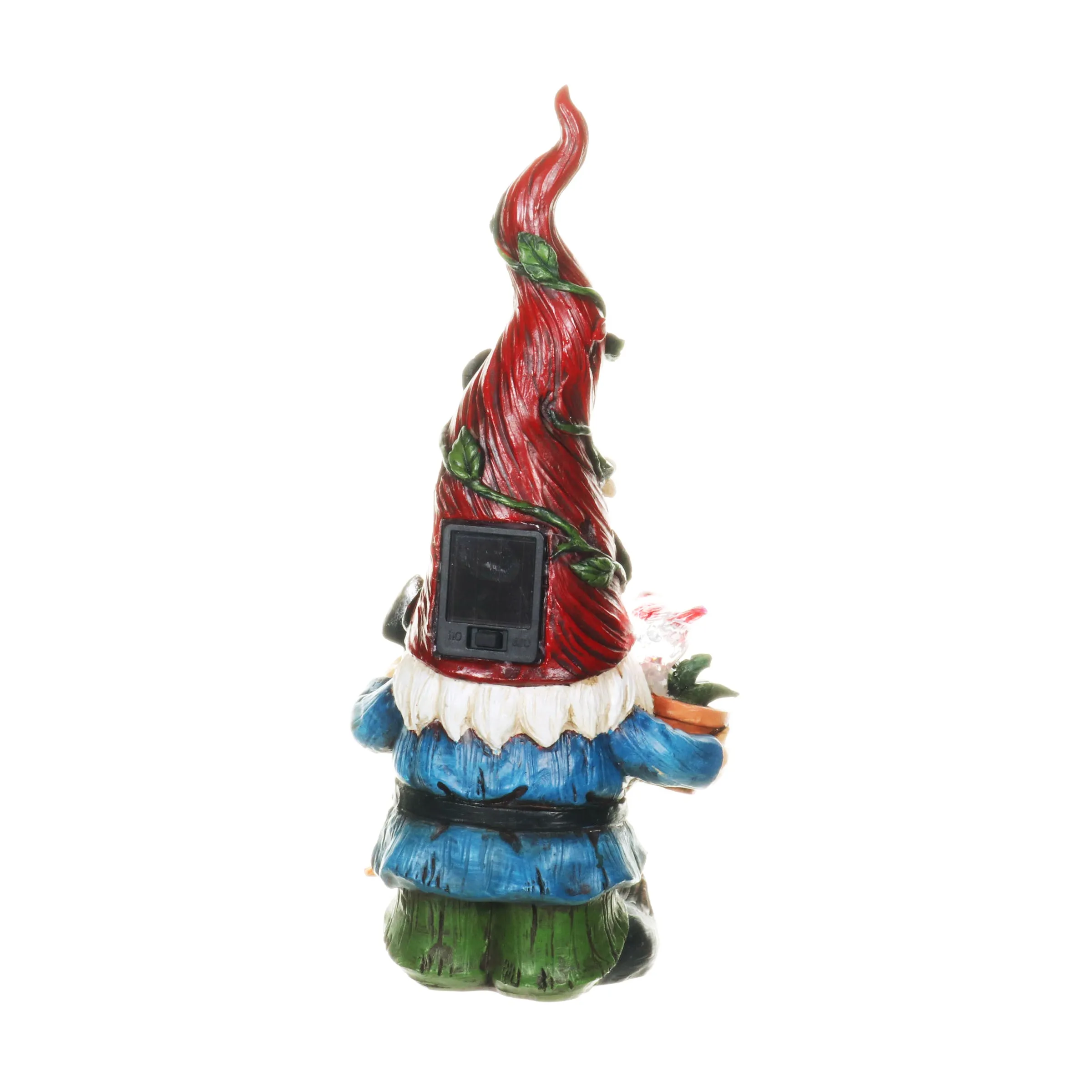 Solar 2 Piece Set Garden Gnome Statues with Welcome Sign, 6 by 12 Inches
