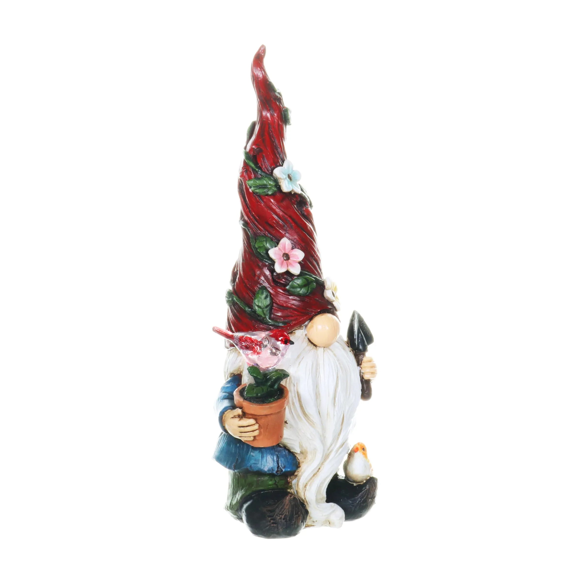 Solar 2 Piece Set Garden Gnome Statues with Welcome Sign, 6 by 12 Inches