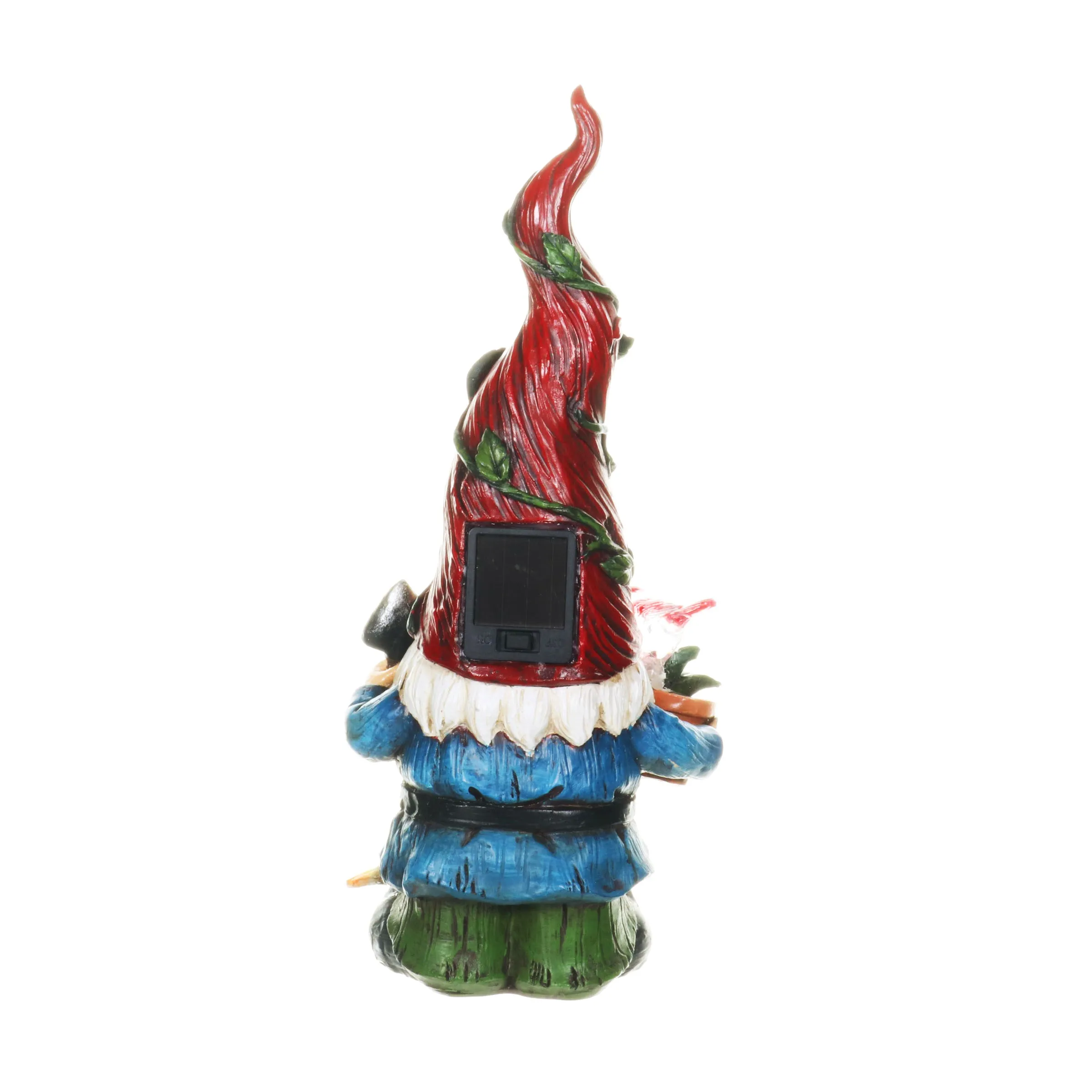 Solar 2 Piece Set Garden Gnome Statues with Welcome Sign, 6 by 12 Inches