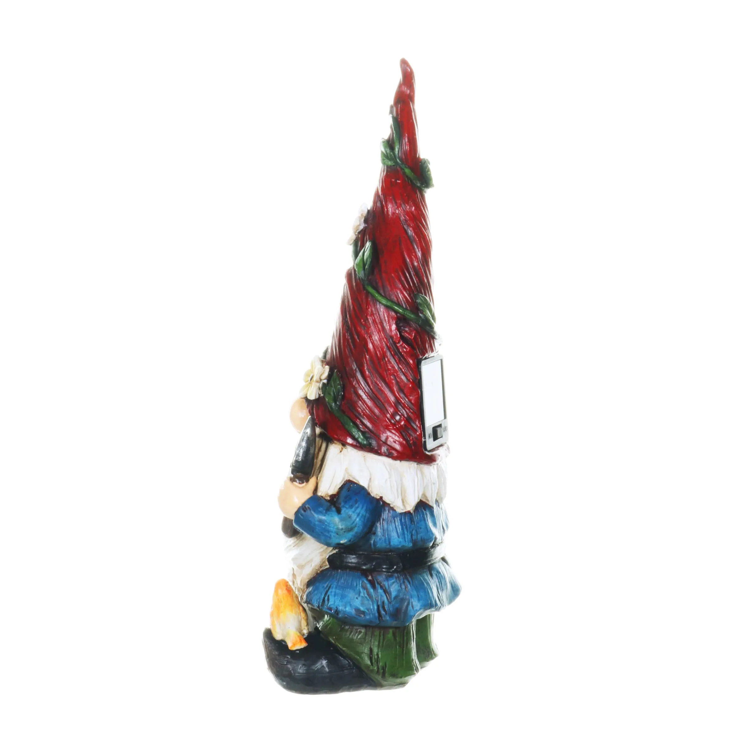 Solar 2 Piece Set Garden Gnome Statues with Welcome Sign, 6 by 12 Inches
