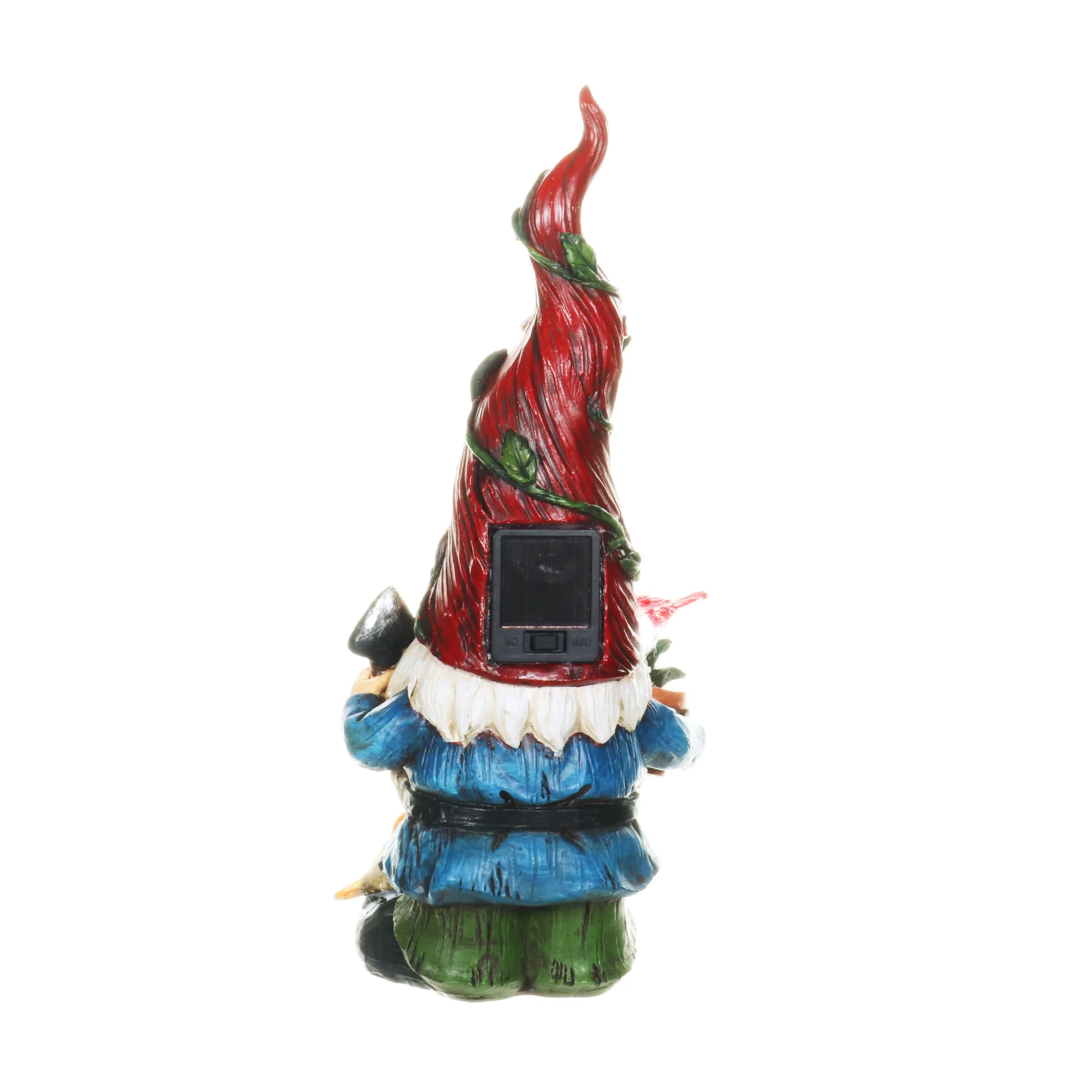Solar 2 Piece Set Garden Gnome Statues with Welcome Sign, 6 by 12 Inches