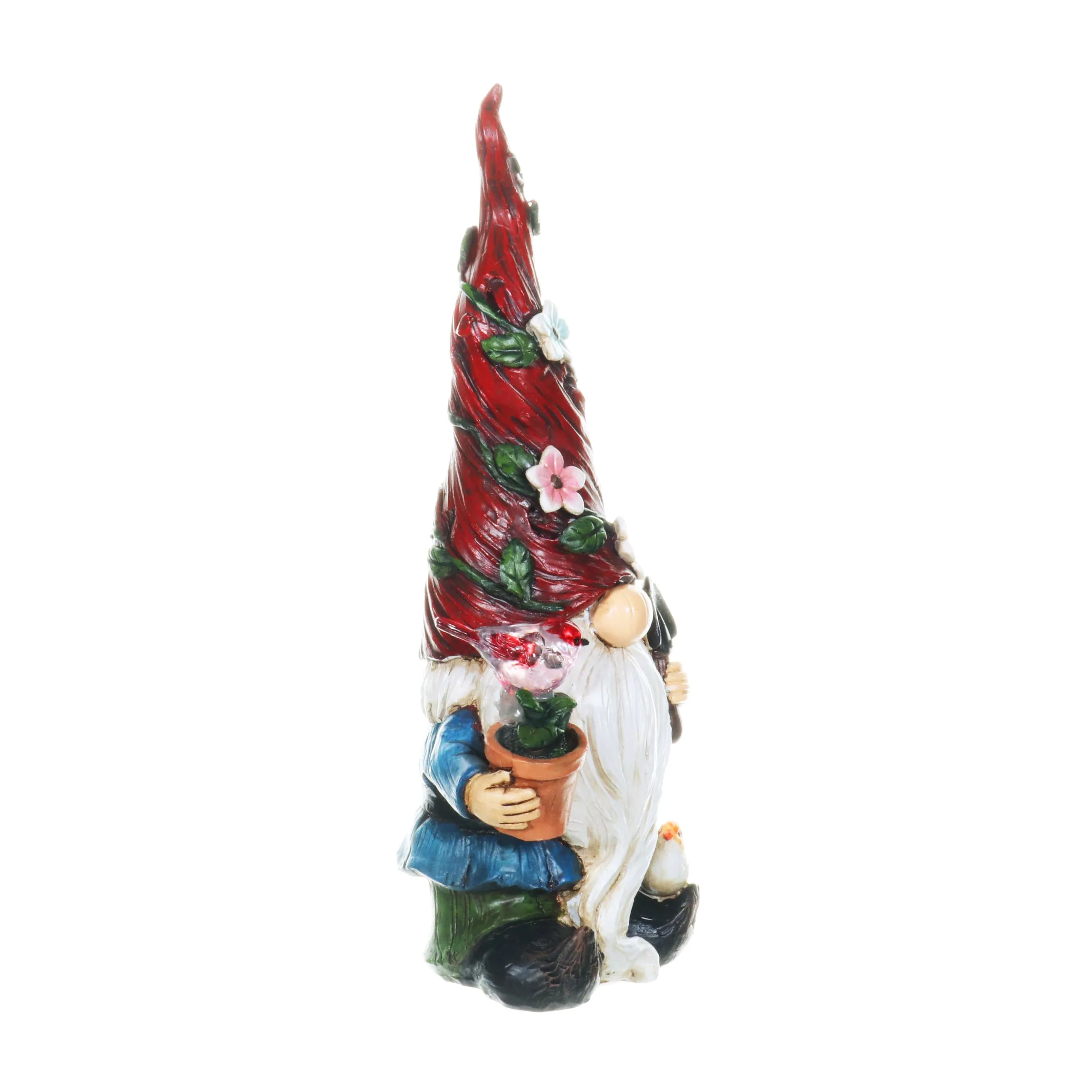 Solar 2 Piece Set Garden Gnome Statues with Welcome Sign, 6 by 12 Inches