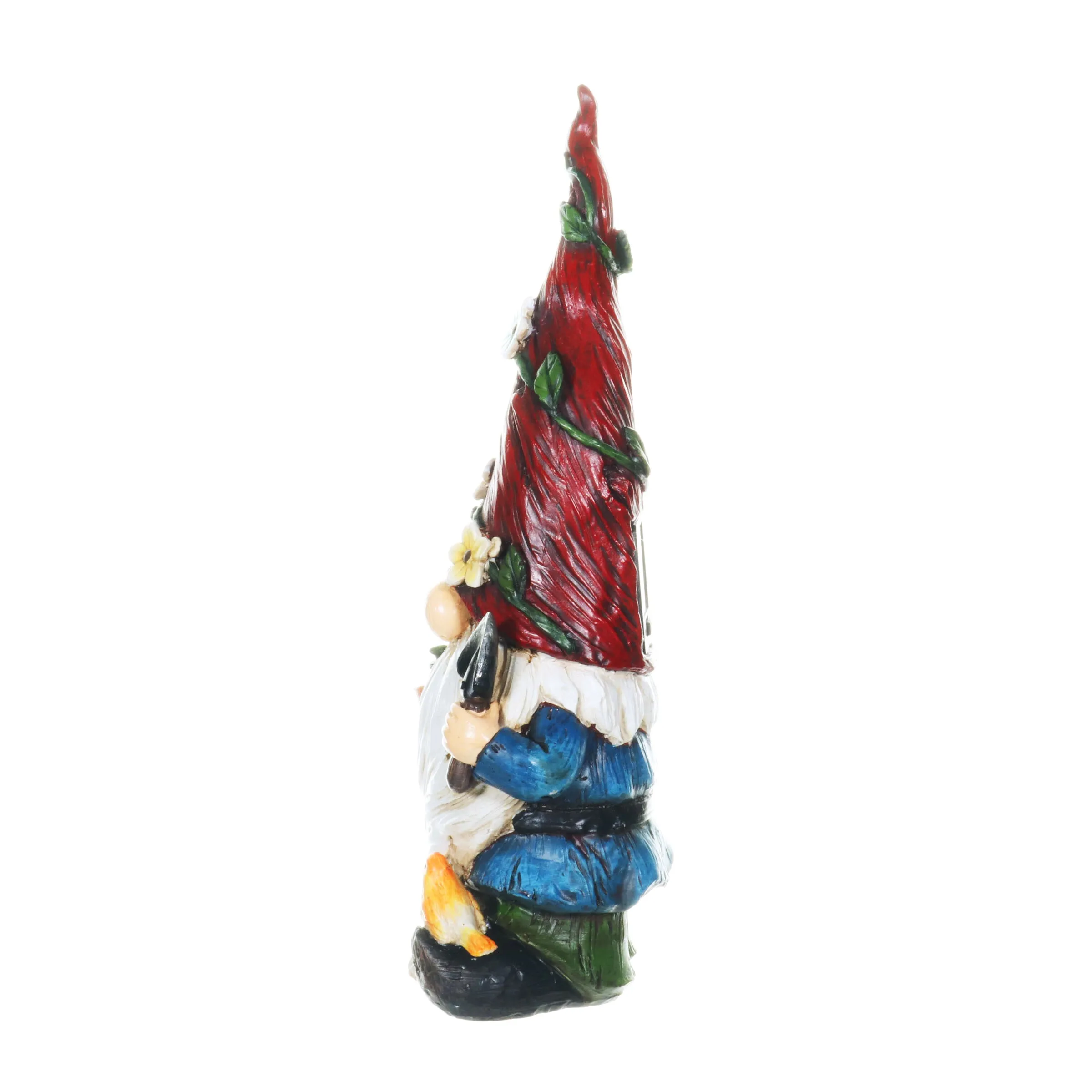 Solar 2 Piece Set Garden Gnome Statues with Welcome Sign, 6 by 12 Inches