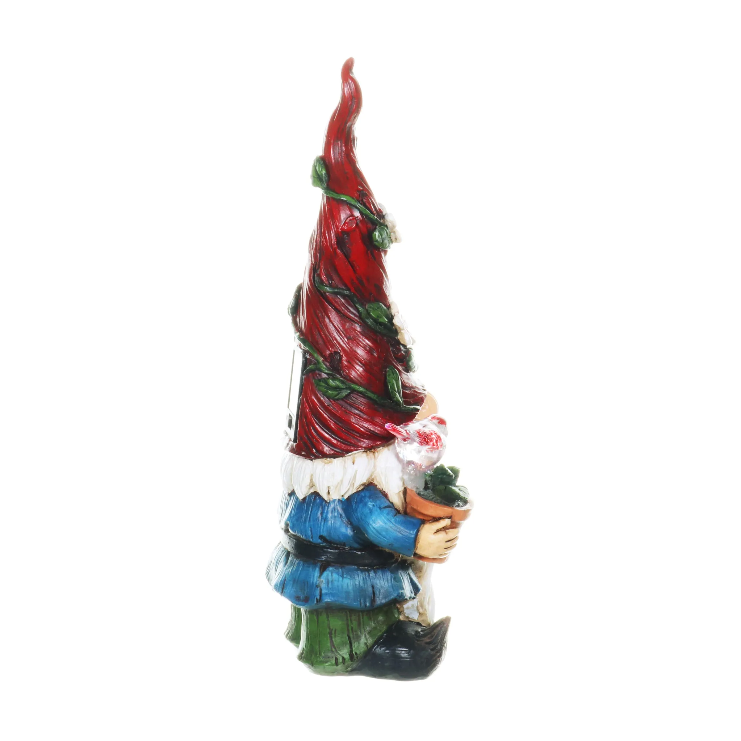 Solar 2 Piece Set Garden Gnome Statues with Welcome Sign, 6 by 12 Inches