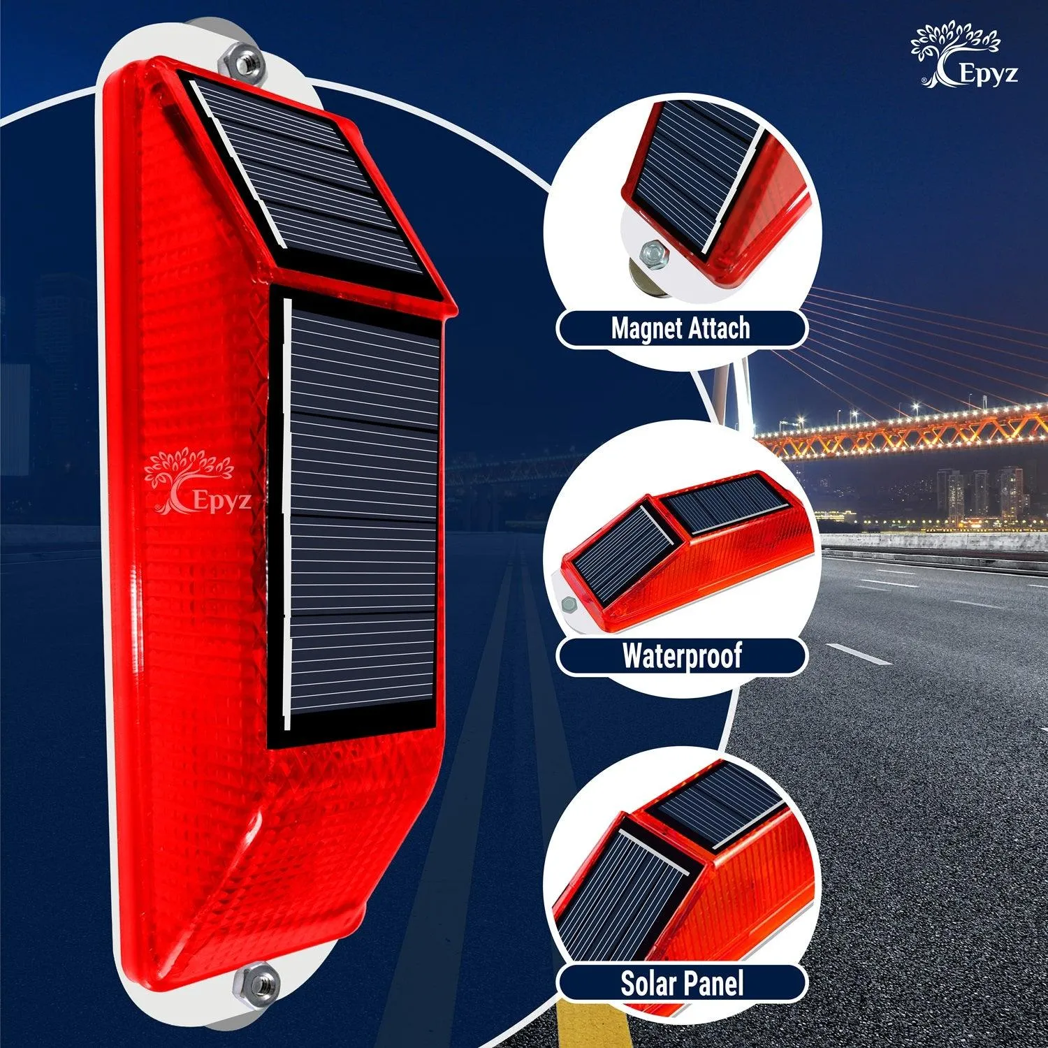 Solar Strobe Warning Magnetic Light | Solar Strobe Red Light
