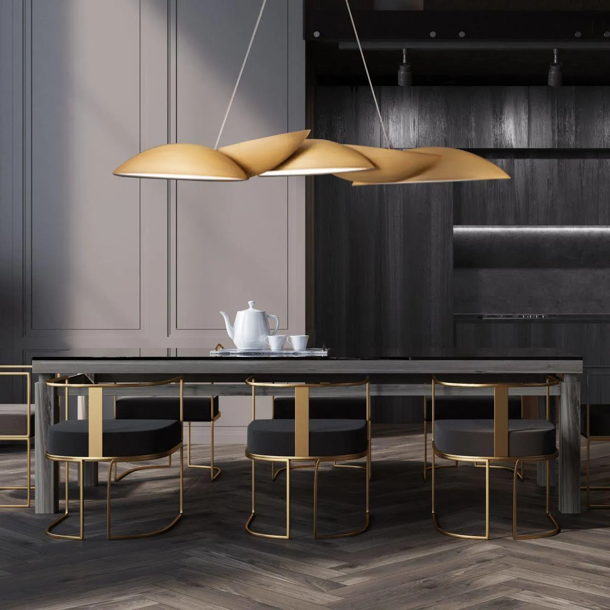Sydney 56 in. LED Pendant Light Brass Finish