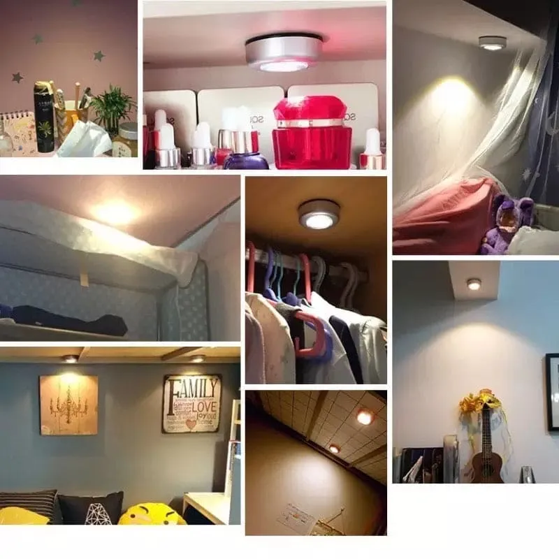 Touch Type Car Reading Light Trunk Touch And Tap Light, Creative Round Paste Type Night Light, Bedroom Beside Lamp