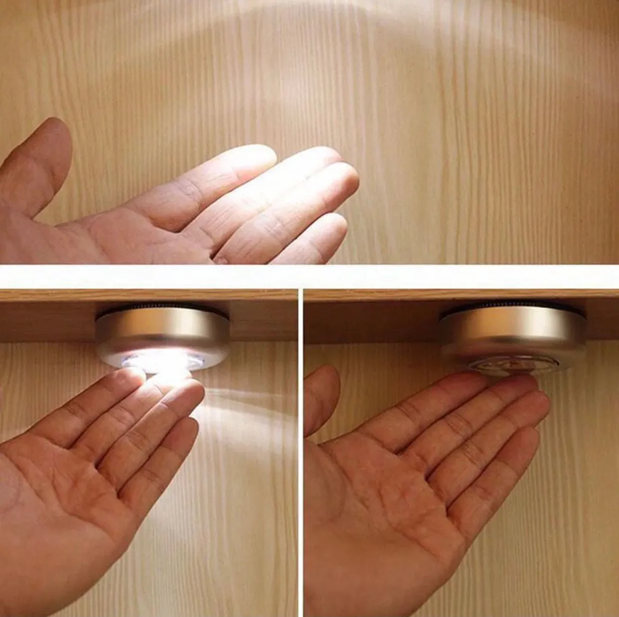 Touch Type Car Reading Light Trunk Touch And Tap Light, Creative Round Paste Type Night Light, Bedroom Beside Lamp