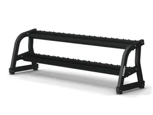 Used Technogym Pure Strength 2 tier 10 pair Dumbbell Rack with Saddles
