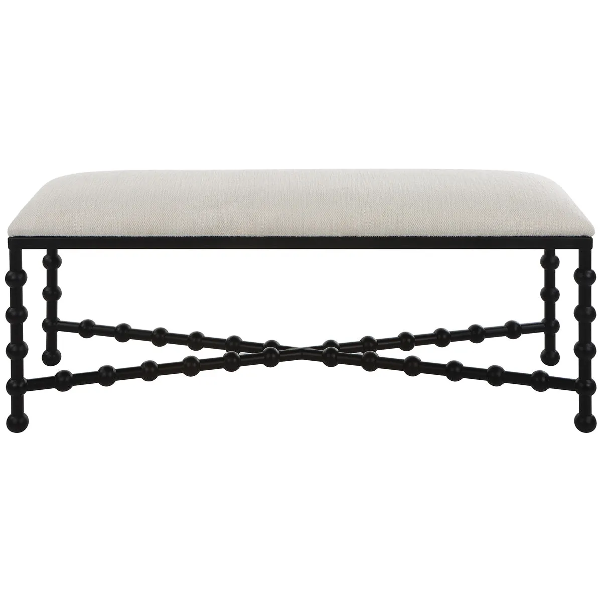 Uttermost Iron Drops Cushioned Bench