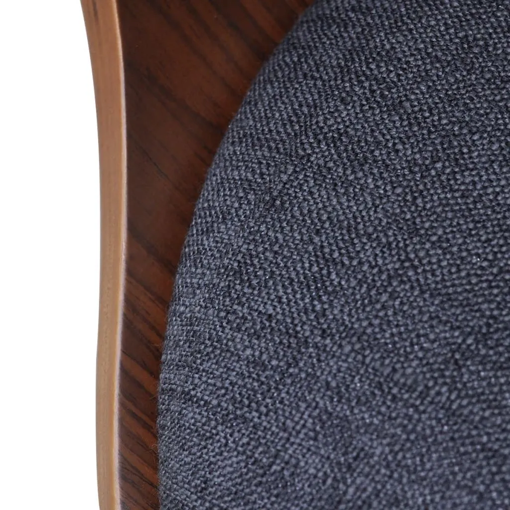vidaXL Dining Chairs 2 pcs Dark Grey Bent Wood and Fabric