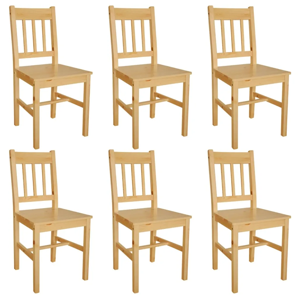 vidaXL Dining Chairs, Set of 6 - Elegant and Durable Pinewood Seating for Your Dining Room