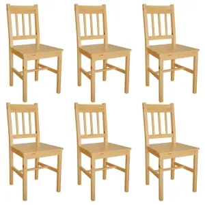 vidaXL Dining Chairs, Set of 6 - Elegant and Durable Pinewood Seating for Your Dining Room