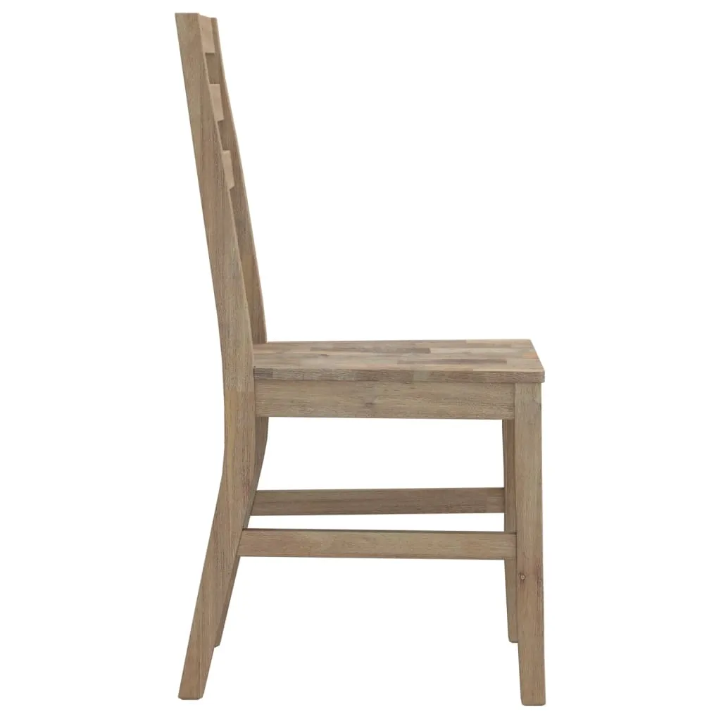 vidaXL Dining Chairs Set of 8 - Solid Acacia Wood, Modern Brown Finish - Elegant & Durable Seating for Your Dining Room