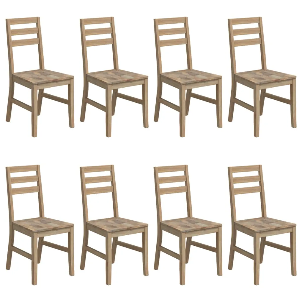 vidaXL Dining Chairs Set of 8 - Solid Acacia Wood, Modern Brown Finish - Elegant & Durable Seating for Your Dining Room