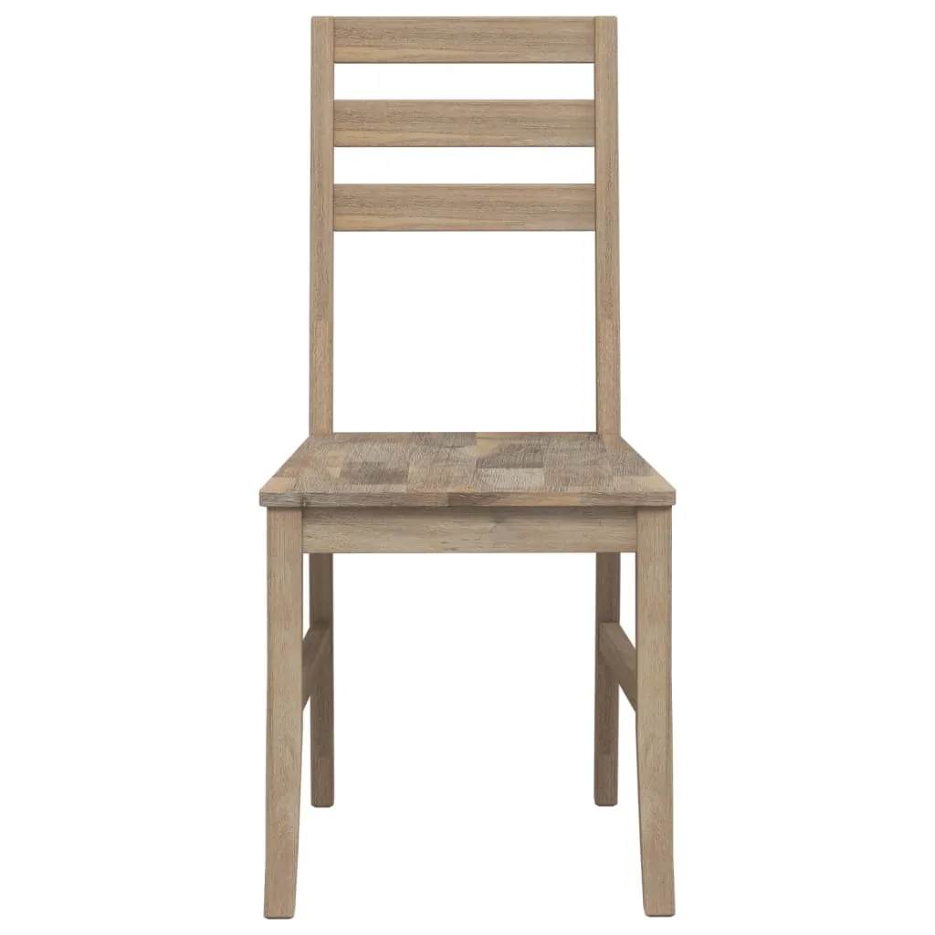 vidaXL Dining Chairs Set of 8 - Solid Acacia Wood, Modern Brown Finish - Elegant & Durable Seating for Your Dining Room