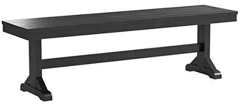 Walker Edison Solid Wood Black Dining Bench