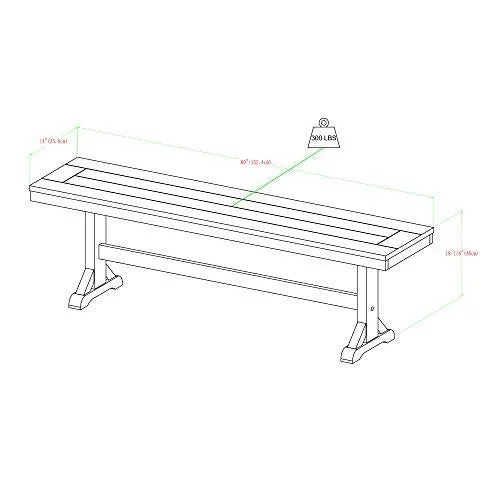 Walker Edison Solid Wood Black Dining Bench
