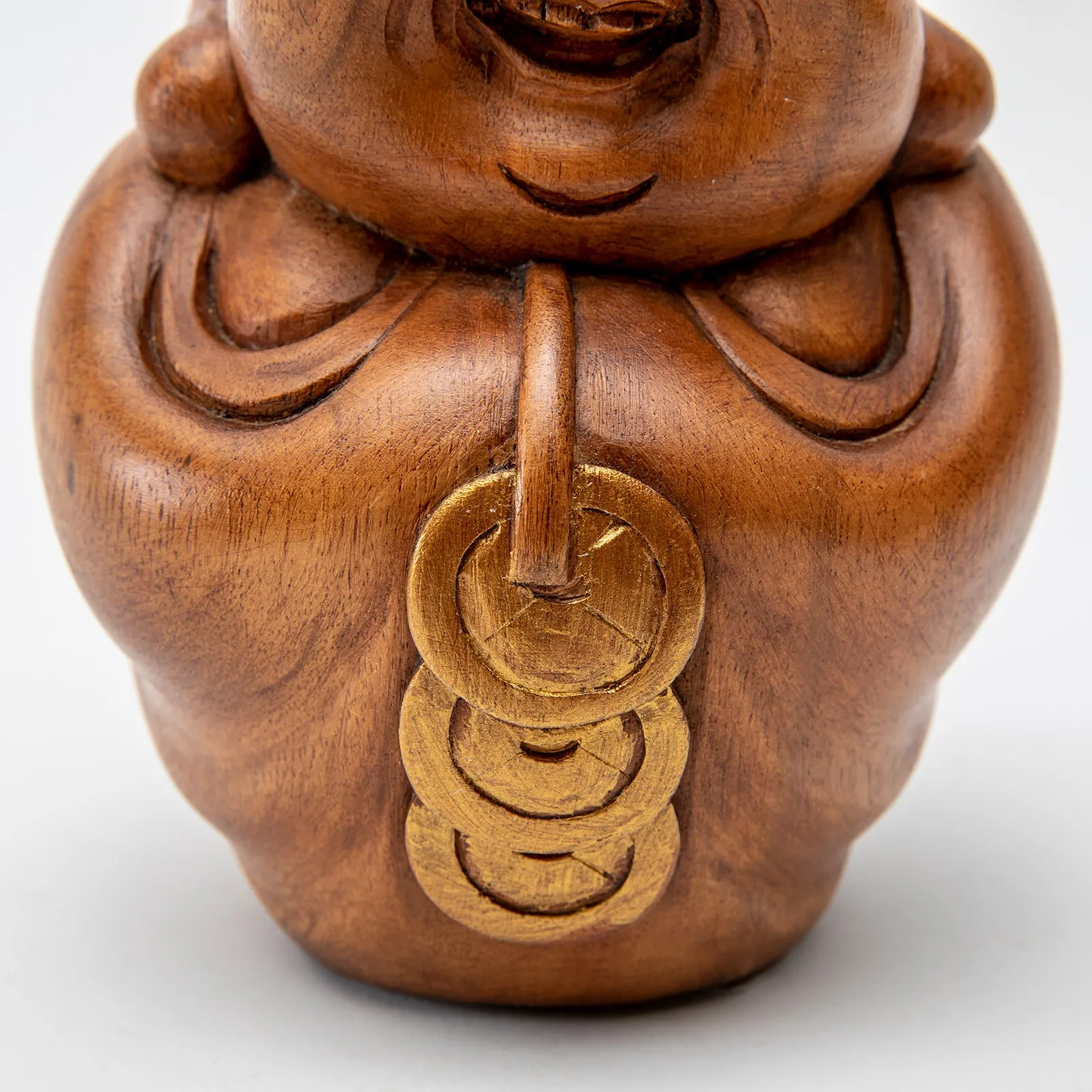 Wooden Laughing Buddha Statue 2