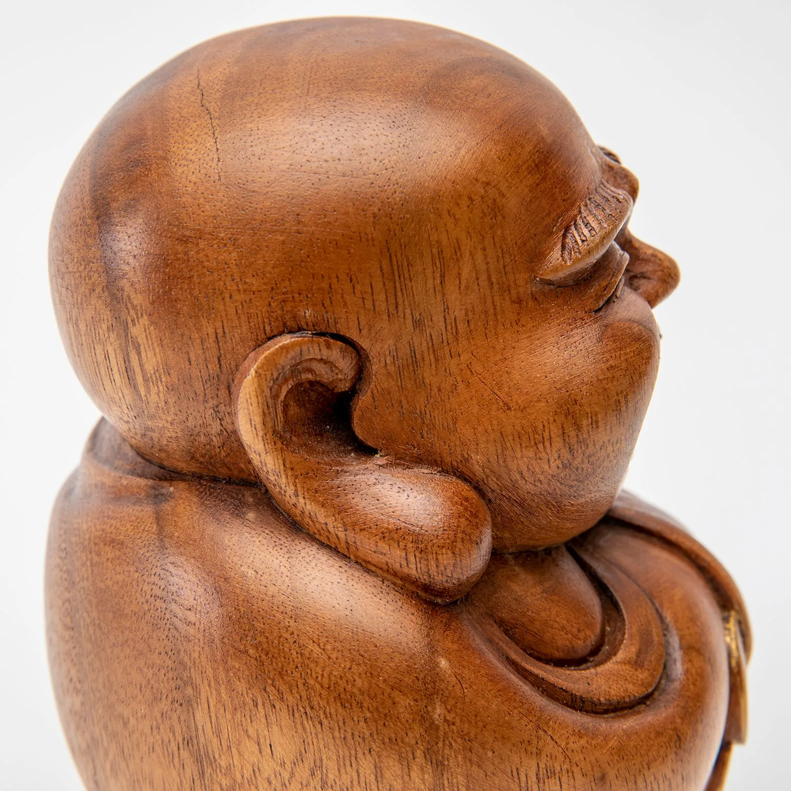 Wooden Laughing Buddha Statue 2