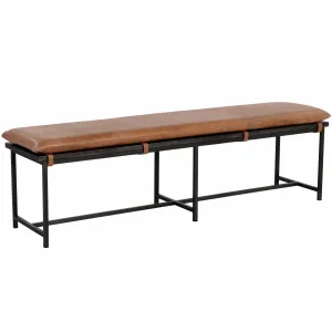 Zancor Leather Bench, Tan